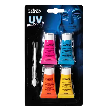 Kit Maquillage UV Néon 4 Couleurs – Maquillage Fluorescent Soirée