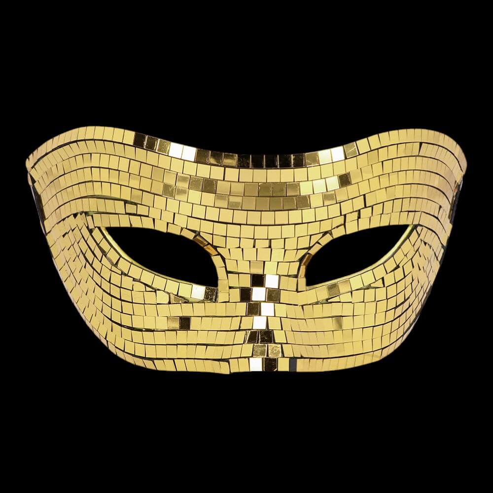 Masque Loup Disco Or – Accessoire Soirée Scintillant