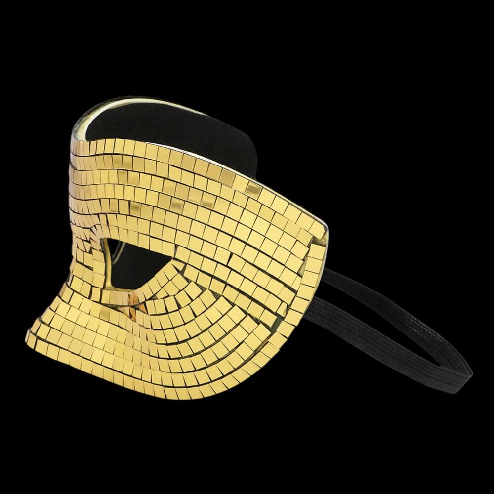 Masque Loup Disco Or – Accessoire Soirée Scintillant