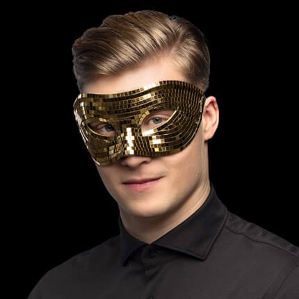 Masque Loup Disco Or – Accessoire Soirée Scintillant