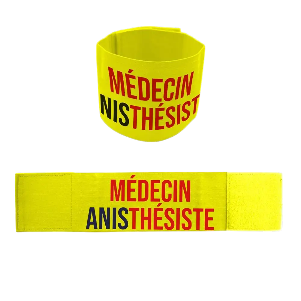 Brassard Apéro “Médecin Anisthésiste” Jaune – Animation Soirée Humoristique