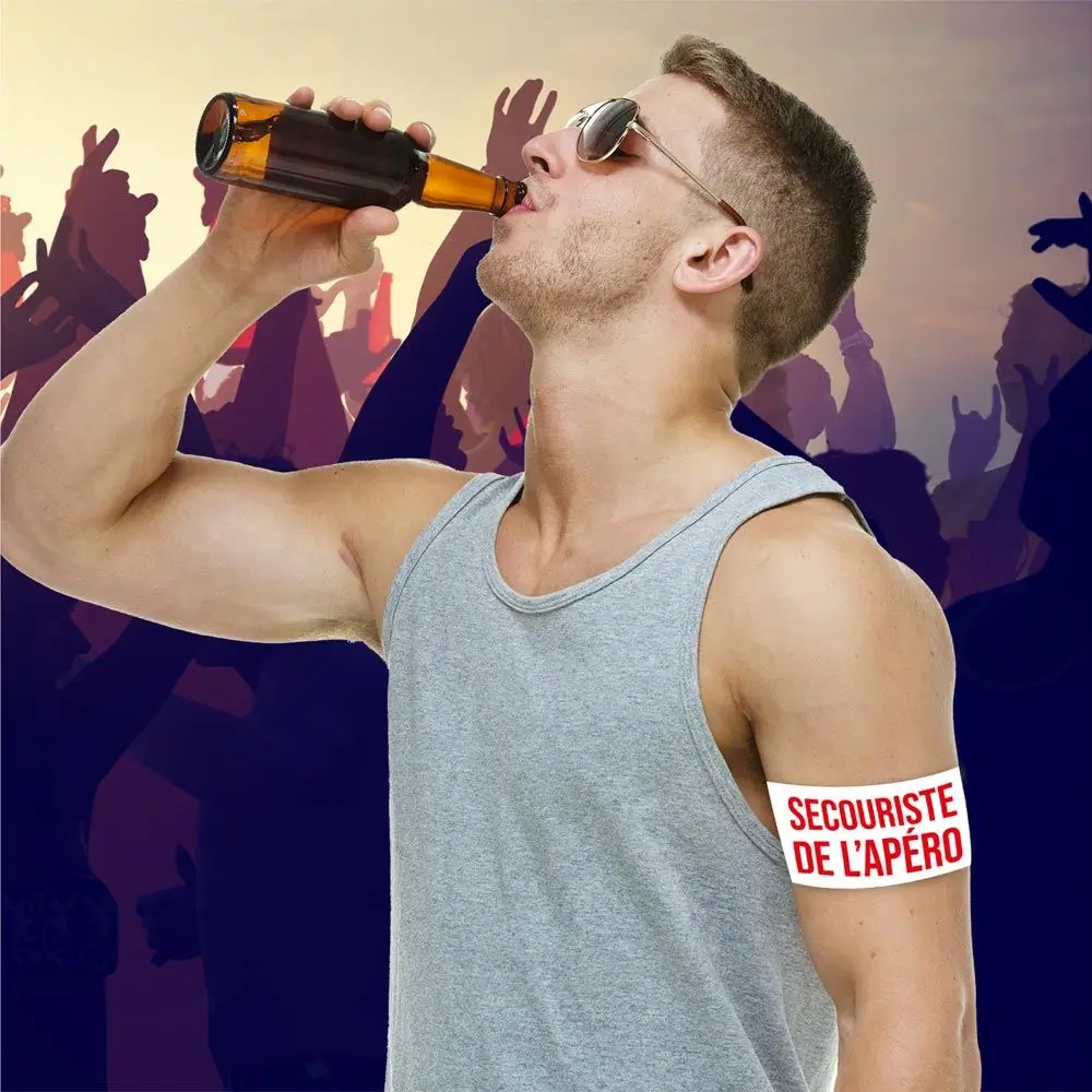 Brassard Apéro “Secouriste de l’Apéro” – Accessoire Soirée et EVG