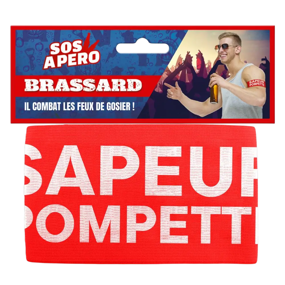 Brassard Apéro “Sapeur Pompette” – Accessoire Soirée  et Anniversaire Drôle