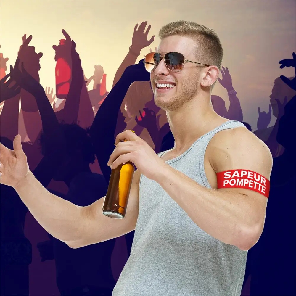 Brassard Apéro “Sapeur Pompette” – Accessoire Soirée  et Anniversaire Drôle