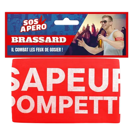Brassard Apéro “Sapeur Pompette” – Accessoire Soirée  et Anniversaire Drôle