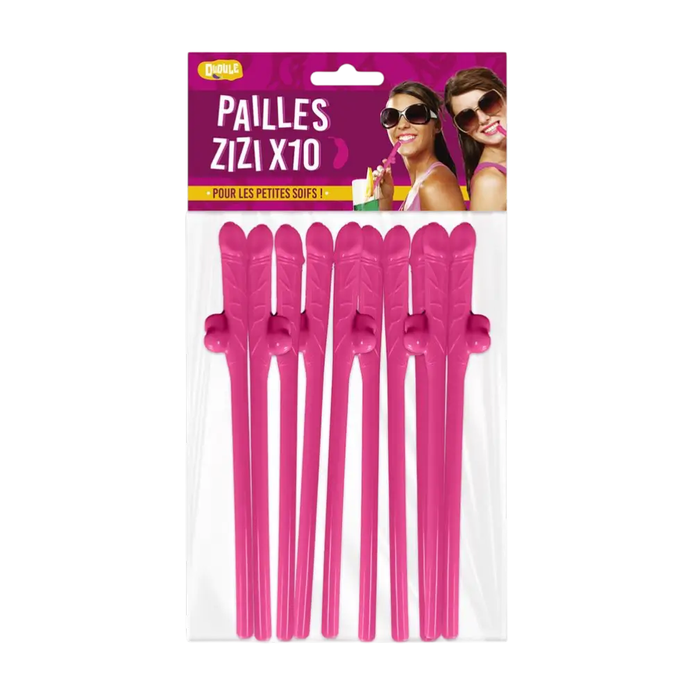 Lot de 10 Pailles Zizi – Accessoire EVJF et Anniversaire Adulte