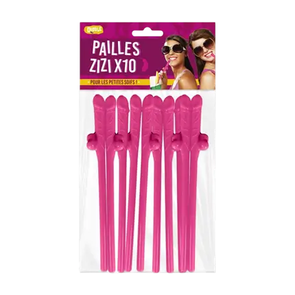 Lot de 10 Pailles Zizi – Accessoire EVJF et Anniversaire Adulte