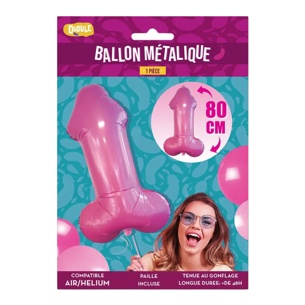 Ballon Métallisé Zizi Géant 80 cm – Décoration EVJF et Soirée Fun