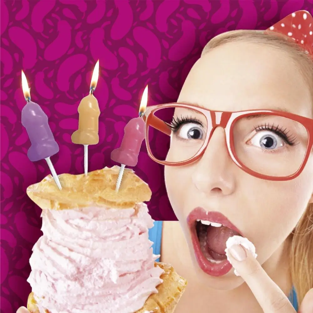 Lot de 6 Bougies Anniversaire Zizi – Décoration Gâteau EVJF