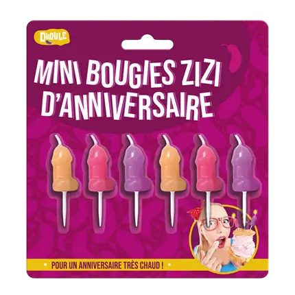 Lot de 6 Bougies Anniversaire Zizi – Décoration Gâteau EVJF