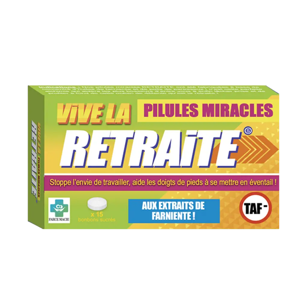 Pilules Miracles “Spécial Retraite” – Cadeau Humour Départ en Retraite
