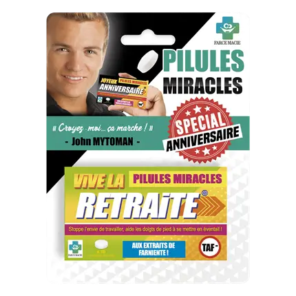 Pilules Miracles “Spécial Retraite” – Cadeau Humour Départ en Retraite