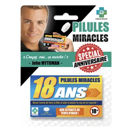 Pilules Miracles “18 Ans” – Idée Cadeau Anniversaire Majorité