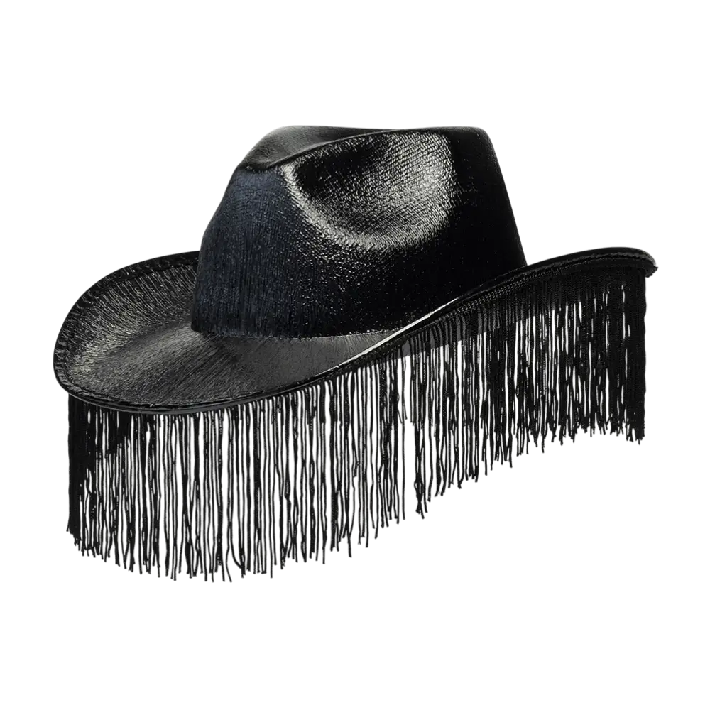 Chapeau cowboy à franges pour déguisement Fabulous – Noir