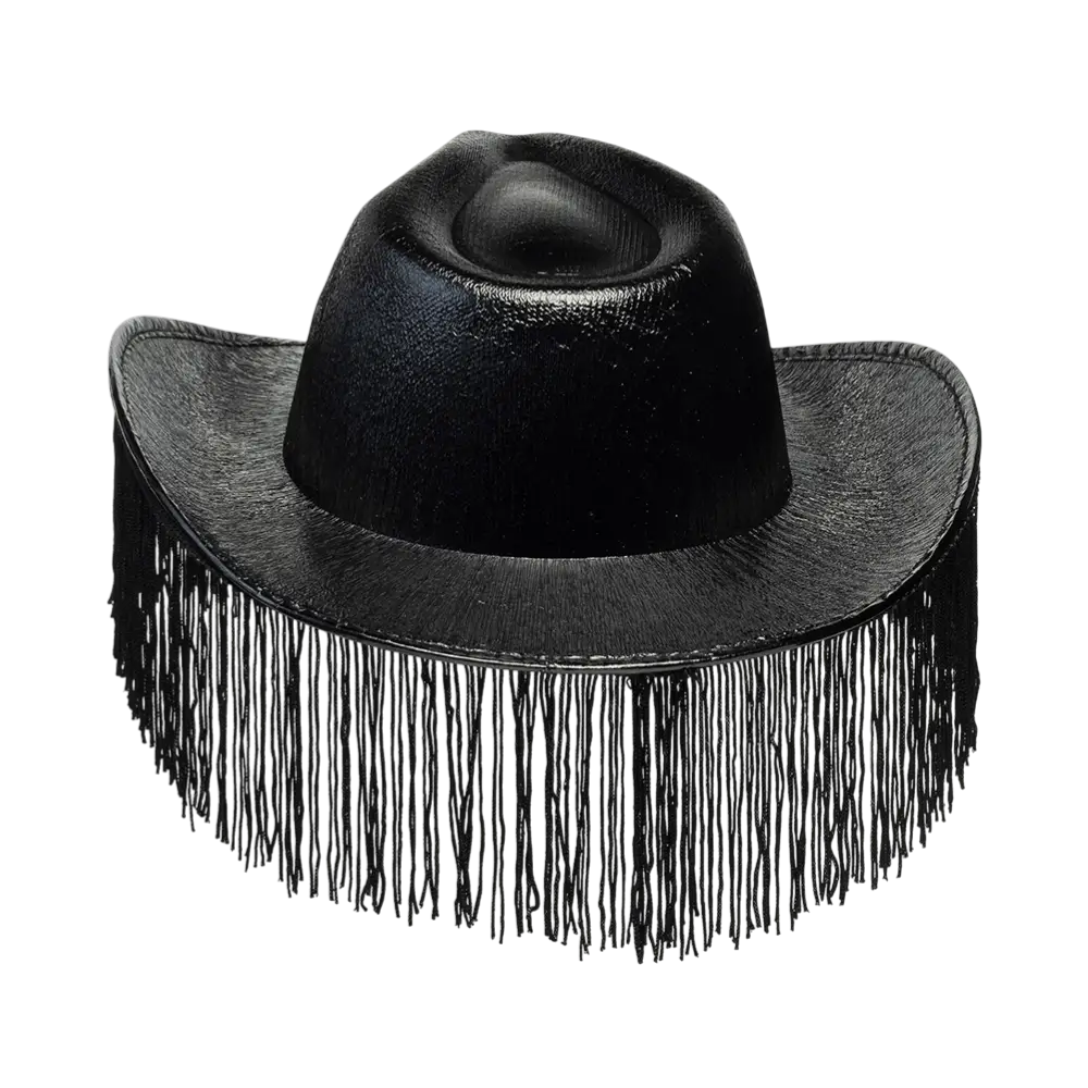 Chapeau cowboy à franges pour déguisement Fabulous – Noir