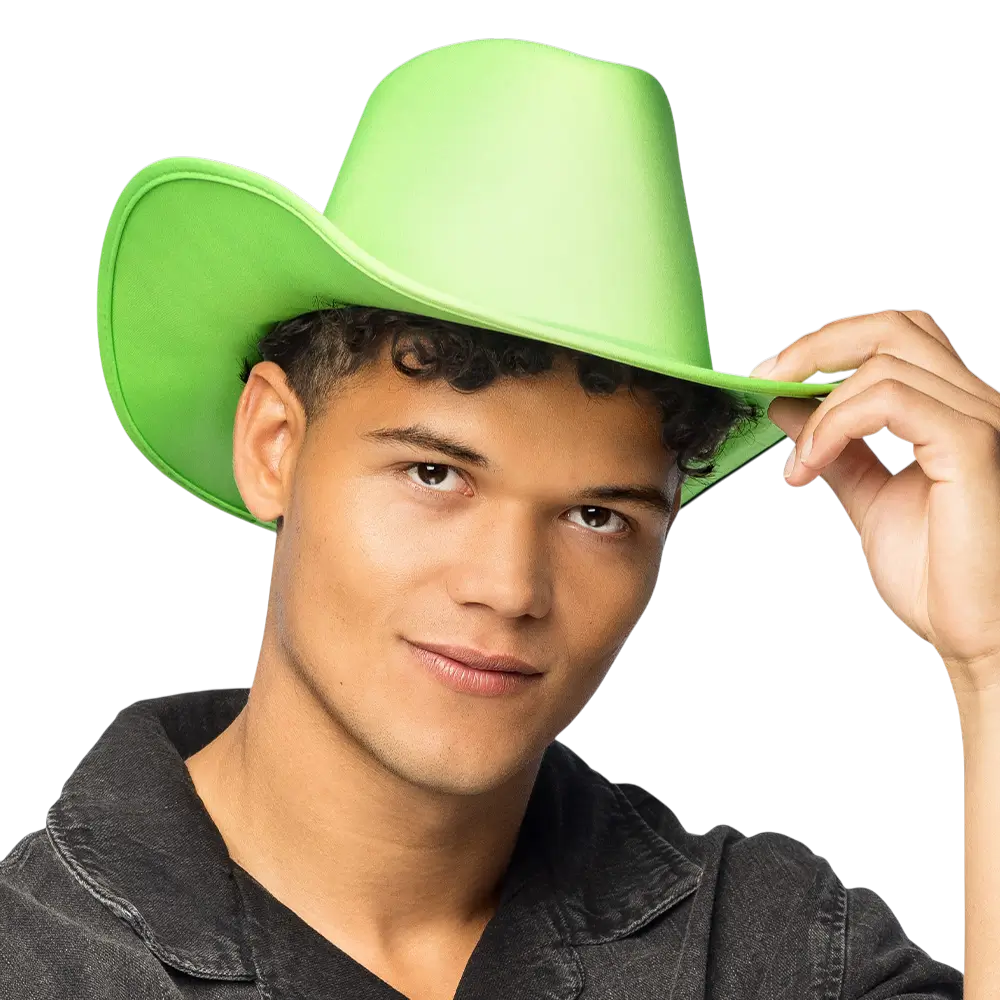 Chapeau cowboy à franges pour déguisement Blaze – Vert fluo