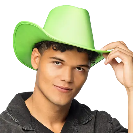 Chapeau cowboy à franges pour déguisement "Blaze" – Vert fluo