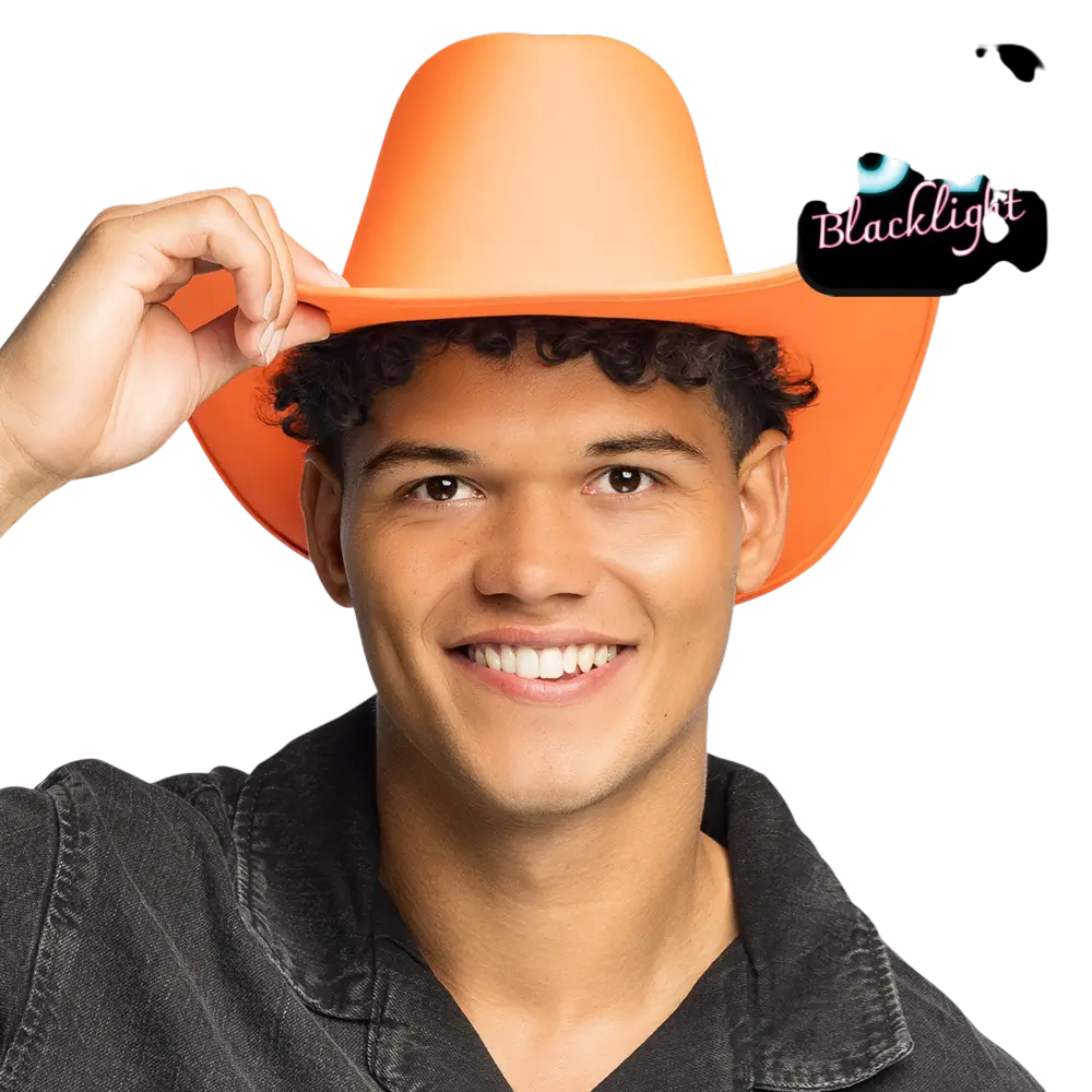 Chapeau cowboy à franges pour déguisement Blaze – Orange fluo