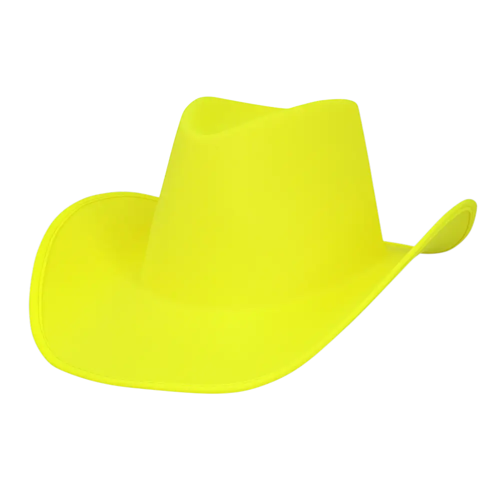 Chapeau cowboy à franges pour déguisement Blaze – Jaune fluo