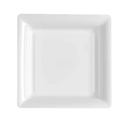 Assiettes Carrées Réutilisables Incassables 23,5 cm Blanc – Vaisselle de Fête