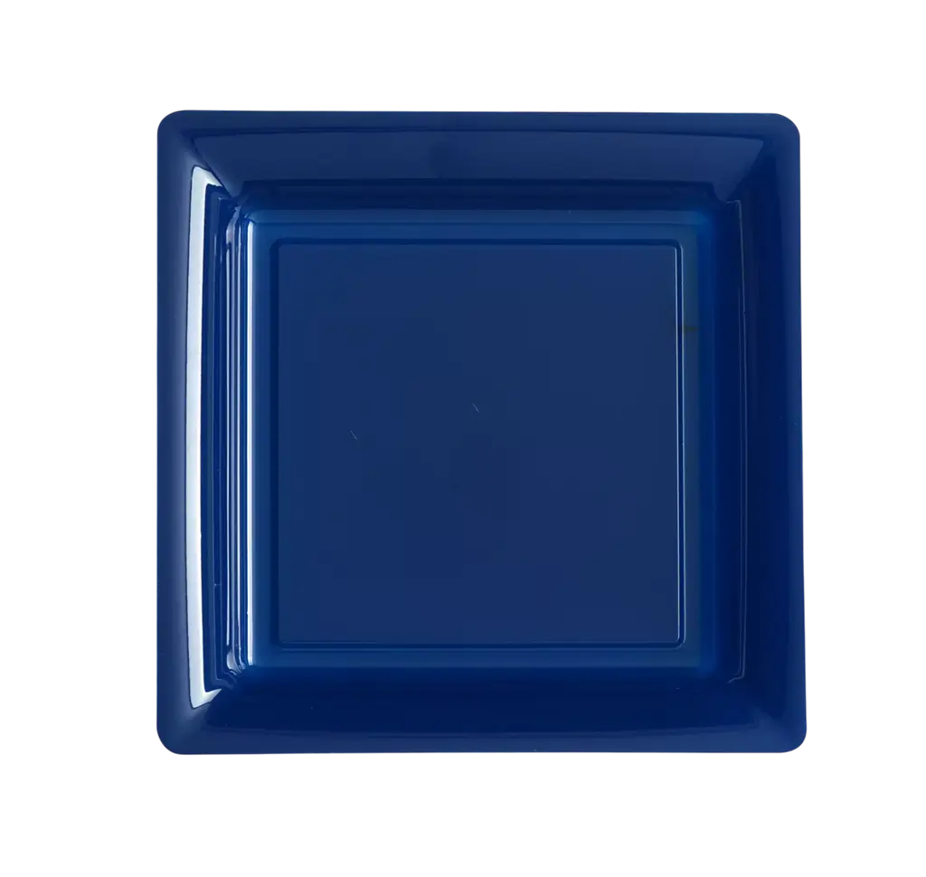 Assiettes Carrées Réutilisables Incassables 23,5 cm Bleu Marine – Vaisselle de Fête