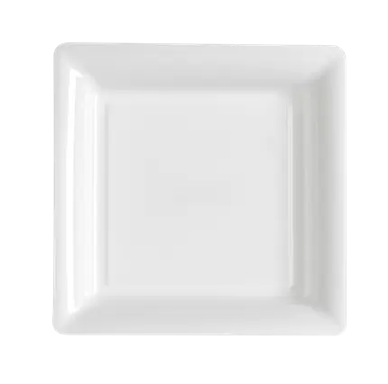 Assiettes Carrées Réutilisables Incassables 18 cm Blanc – Vaisselle de Fête