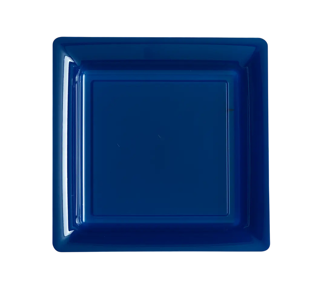 Assiettes Carrées Réutilisables Incassables 18 cm Bleu Marine – Vaisselle de Fête