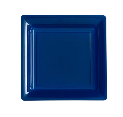 Assiettes Carrées Réutilisables Incassables 18 cm Bleu Marine – Vaisselle de Fête