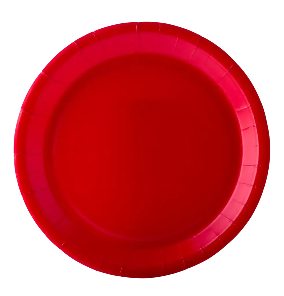 Assiettes Carton Rondes 22 cm Rouge – Vaisselle de Fête