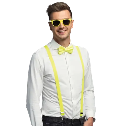 Kit accessoires fluo pour fête et déguisement – Jaune fluo