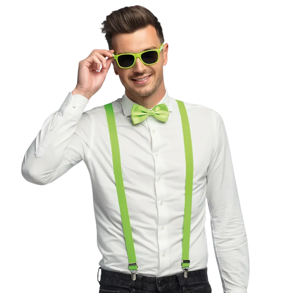 Kit accessoires fluo pour fête et déguisement – Vert fluo