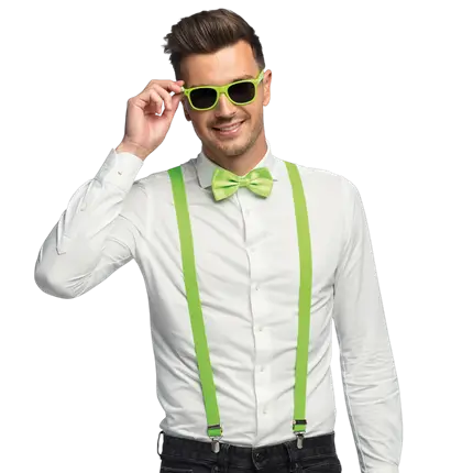 Kit accessoires fluo pour fête et déguisement – Vert fluo