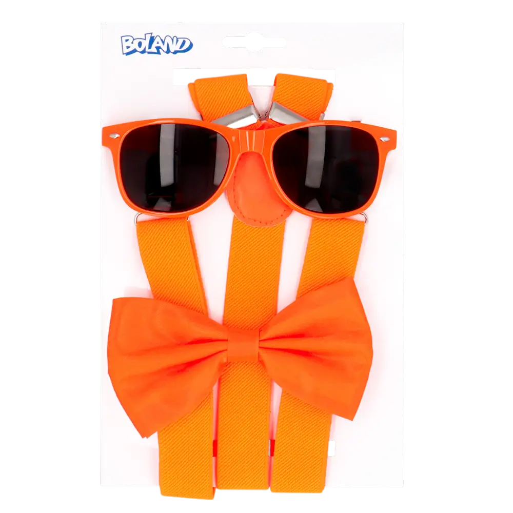 Kit accessoires fluo pour fête et déguisement – Orange fluo