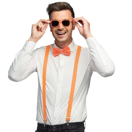 Kit accessoires fluo pour fête et déguisement – Orange fluo