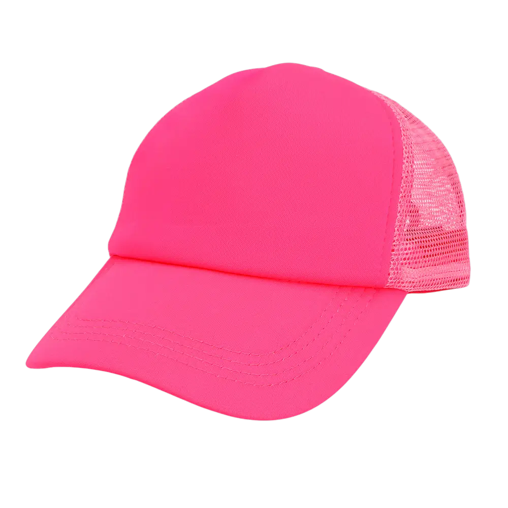 Casquette fluo pour fête et déguisement – Rose fluo