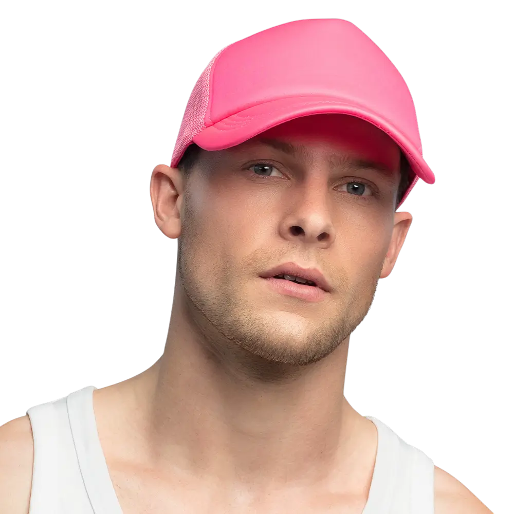 Casquette fluo pour fête et déguisement – Rose fluo