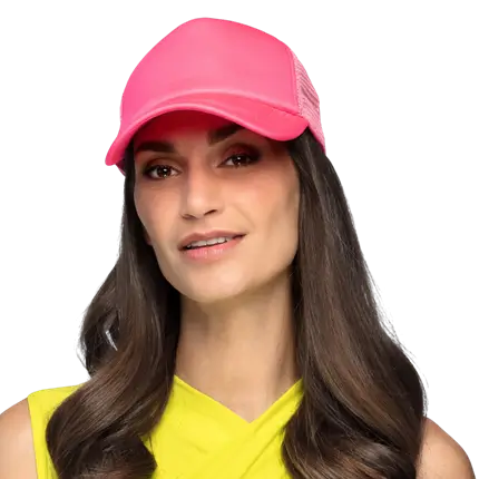Casquette fluo pour fête et déguisement – Rose fluo