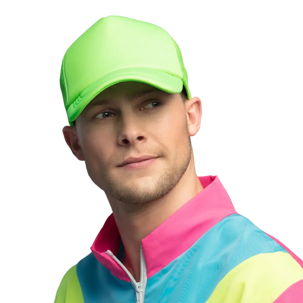 Casquette fluo pour fête et déguisement – Vert fluo