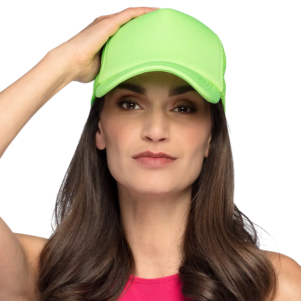 Casquette fluo pour fête et déguisement – Vert fluo