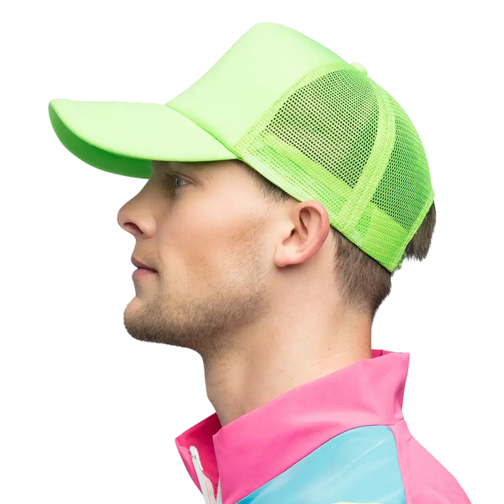 Casquette fluo pour fête et déguisement – Vert fluo