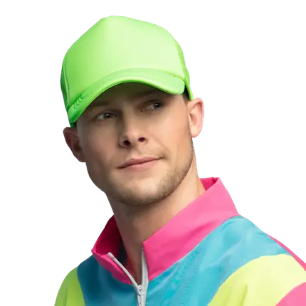 Casquette fluo pour fête et déguisement – Vert fluo