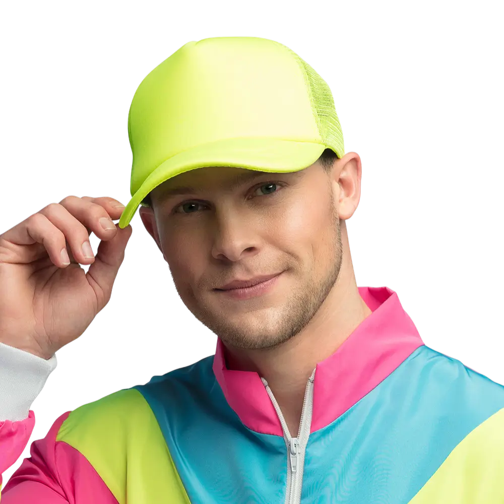 Casquette fluo pour fête et déguisement – Jaune fluo