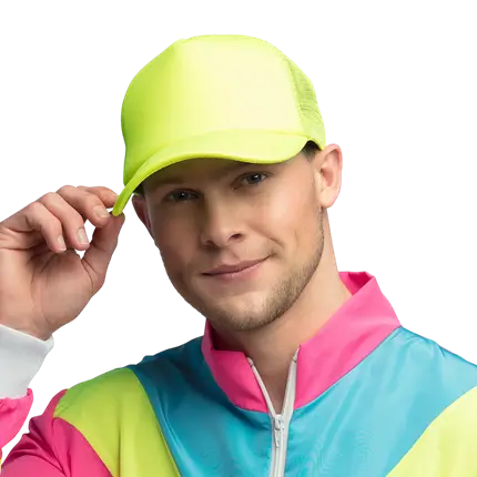 Casquette fluo pour fête et déguisement – Jaune fluo
