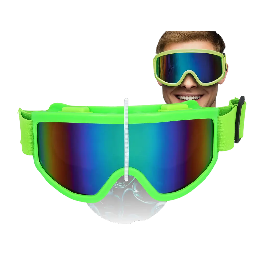 Lunettes de ski pour fête et déguisement – Vert fluo