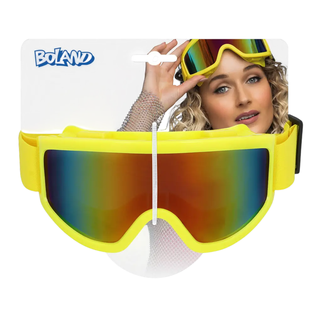 Lunettes de ski pour fête et déguisement – Jaune fluo