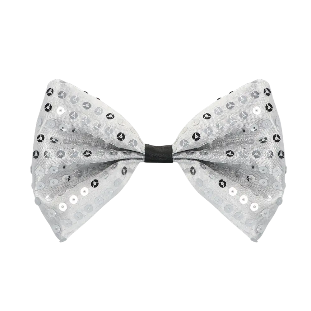 Gilet à sequins et nœud papillon Spangles – Taille M/L – Argent