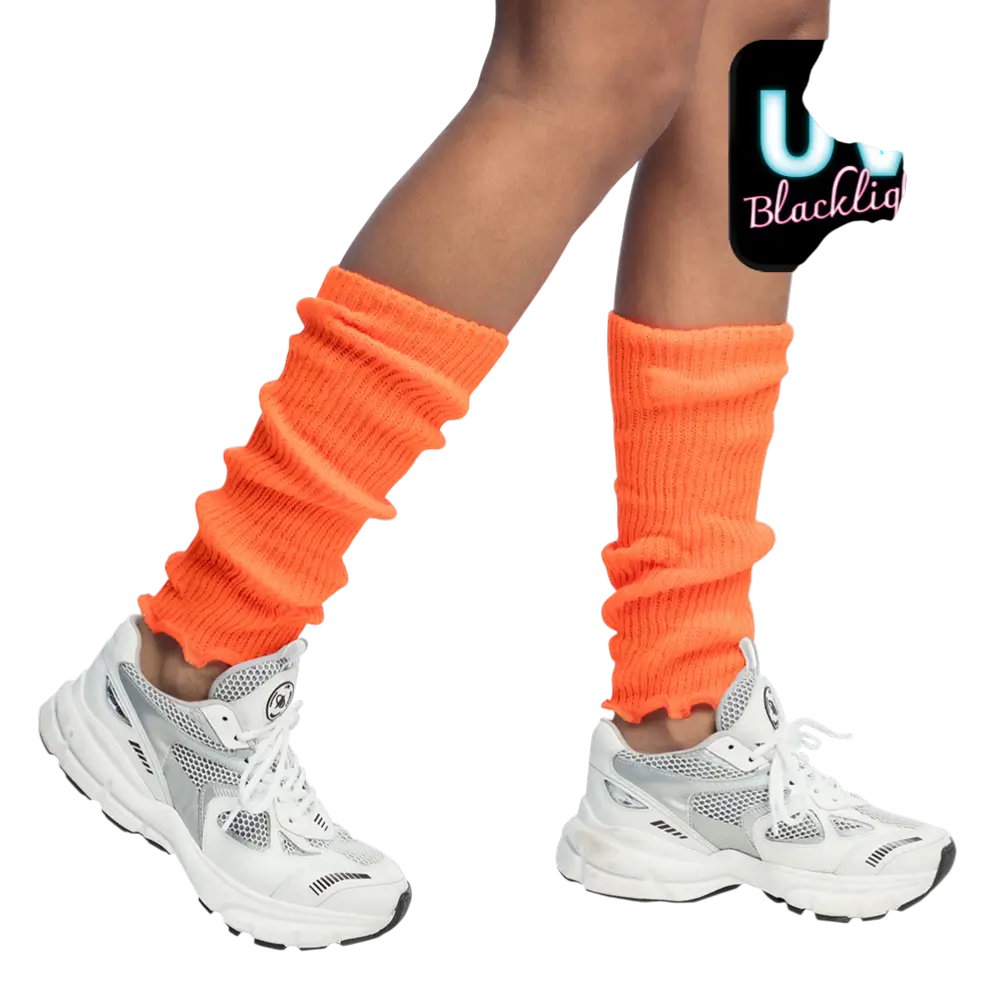 Jambières Fluo Orange UV – Accessoire Disco Années 80