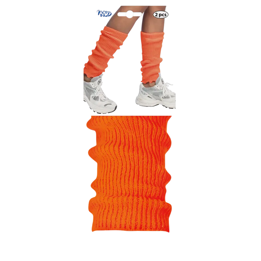 Jambières Fluo Orange UV – Accessoire Disco Années 80