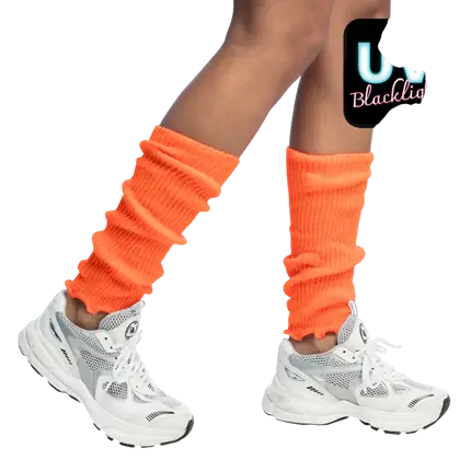 Jambières Fluo Orange UV – Accessoire Disco Années 80