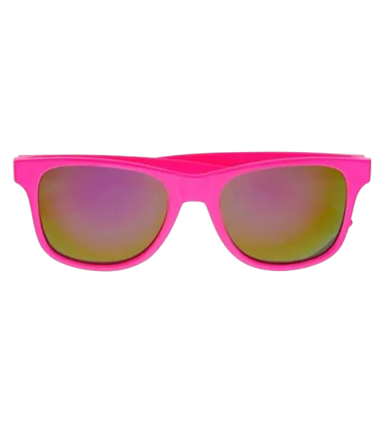 Lunettes néon Rose fluo années 80 – Verres miroir effet Revo